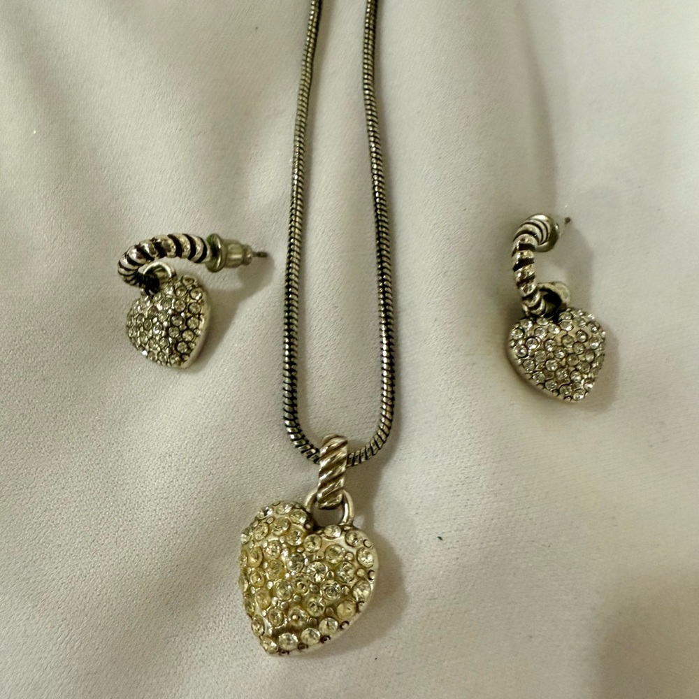 Elegant silver Heart Jewelry Set